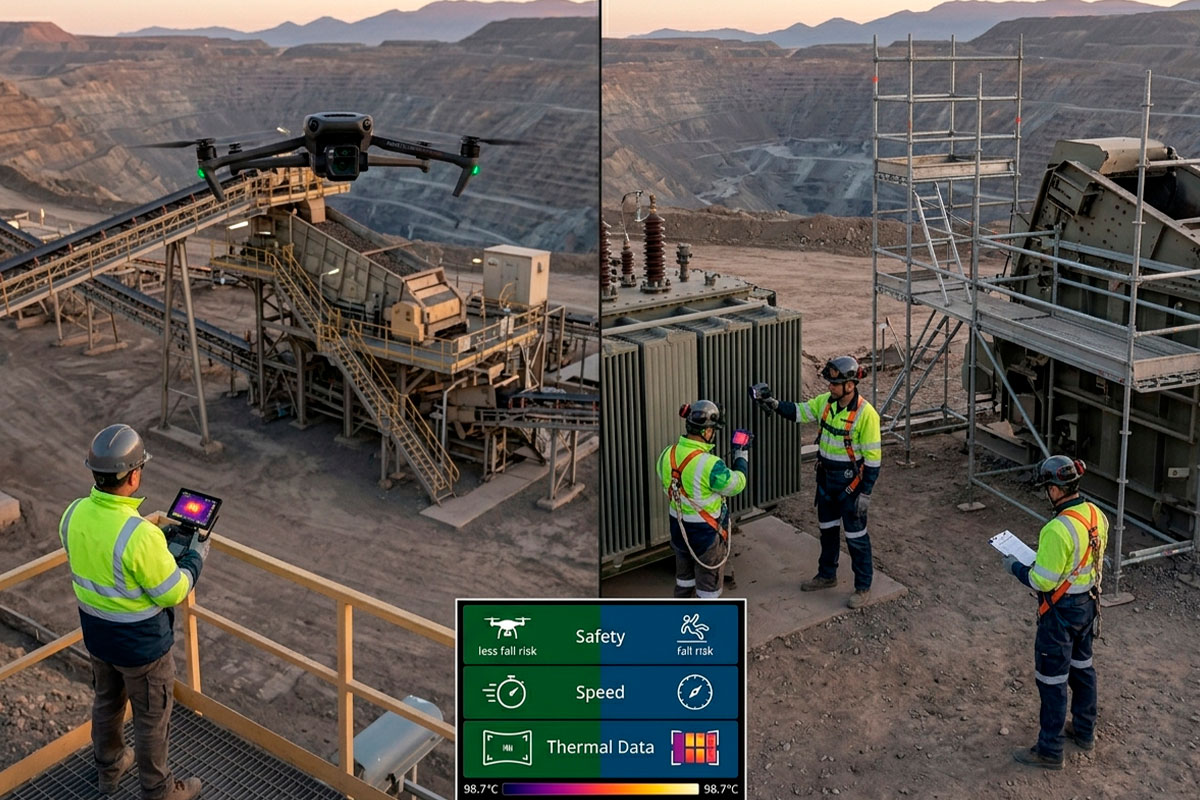 Mavic 3 Thermal vs inspección manual en faenas industriales