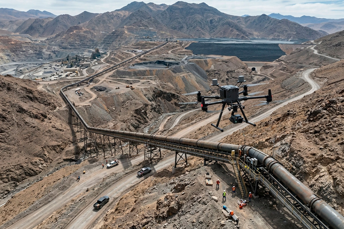 Inspección de pipelines de relaves con drones