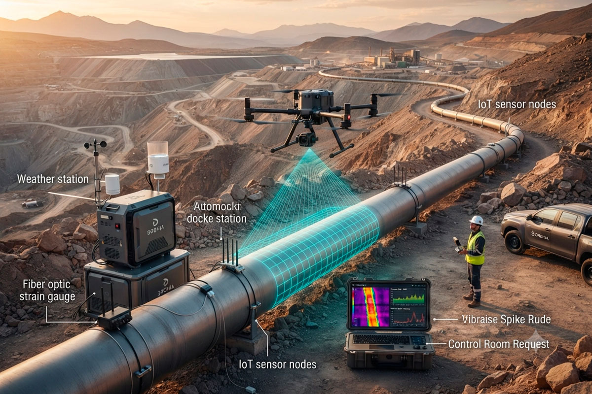Monitoreo inteligente de infraestructura minera dronia