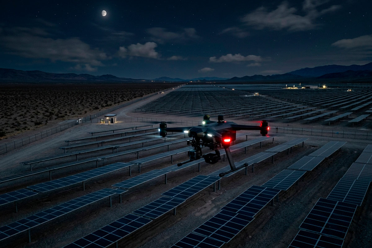 Seguridad autónoma en plantas solares a través de drones