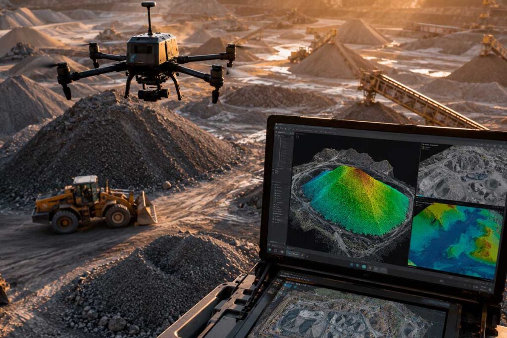 ¿Cómo funcionan los drones RTK para cubicación?