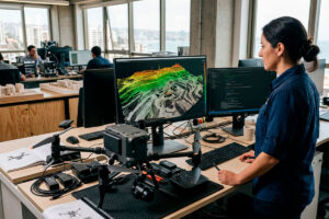 Agisoft Metashape utilizado en un flujo profesional de fotogrametría con drones